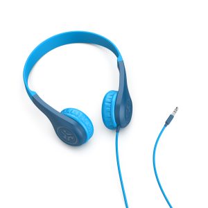 Jlab JBuddies Pop Wired Headphones Blue On-Ear Children’s Headphones, Volume Limit of 85 dB, For Children Ages 2-6