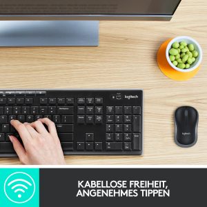 Logitech MK270 Desktopset, kabellos, DE-Layout Tastatur und Maus