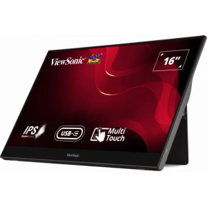 ViewSonic TD1655 tragbarer Touch Monitor 39,6 cm (15,6 Zoll) 6H gehärtet, USB-Charging, Pivot, Cover & Eingabestift, Full HD, 16:9, 6,6ms, 250cd/m², 6