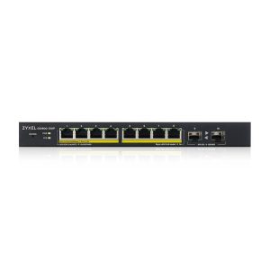Zyxel GS1900-10HP V2 Smart Managed Switch 8x Gigabit Ethernet (8x PoE+ max. 77 Watt), 2x SFP, Layer 2, Desktop, Lüfterlos