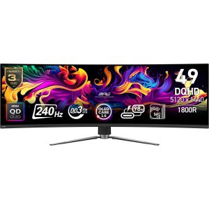 MSI MPG 491CQPXDE QD-OLED – 124.5 cm (49″) 5120 x 1440 Pixel Dual QHD Black