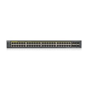 Zyxel GS1920-48HP V2 Smart Managed Switch 44x Gigabit Ethernet und 4x GbE/SFP Combo (48x PoE+, max. 375 Watt), 2x 10 Gbit/s SFP+
