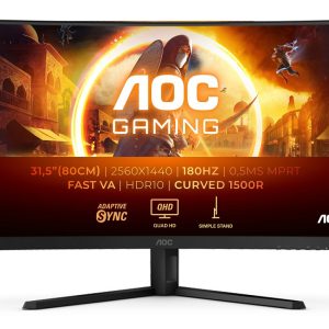 AOC G4 CQ32G4VE – 80 cm (31.5″) 2560 x 1440 Pixel Quad HD LCD Schwarz, Grau