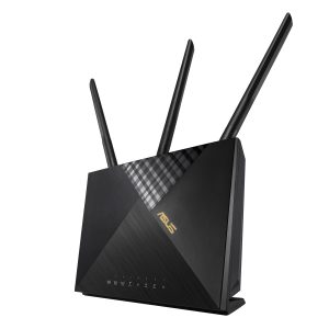 ASUS 4G-AX56 4G LTE WiFi 6 Modem Router AX1800 Dual-Band, LTE Cat6 bis zu 300 Mbit/s, 5x GbE LAN