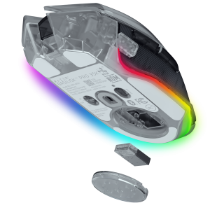 Razer Basilisk V3 Pro 35K Phantom White Edition Fully customizable wireless ergonomic RGB gaming mouse with 13-zone RGB lighting