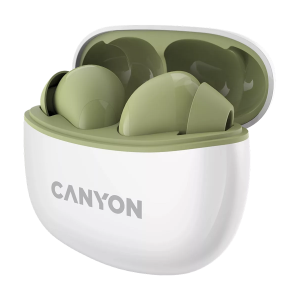 CANYON In-Ear Kopfhörer TWS-5, Green Bluetooth 5.3, Berührungssteuerung, Ladeeingang: USB-C