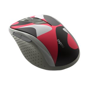 Rapoo Kabellose lautlose Multi-Mode-Maus “M500”, Camouflage/Rot Einstellbarer Sensor mit 1.600 DPI