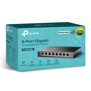 TP-Link TL-SG108E Unmanaged Pro Switch [8x Gigabit Ethernet, Plug-and-Play, Robustes Metallgehäuse]