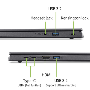 Acer Aspire 15 (A15-61M-R6C1) 15,6″ Full HD, Ryzen R5-8640HS (16 TOPS), 16GB RAM, 512GB SSD, Linux (eShell)