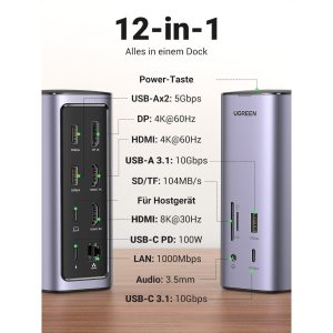 UGREEN Docking Station Revodok Pro 312 12-in-1 USB-C