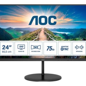 AOC Q24V4EA – LED-Monitor – 61 cm (24″) – 2560 x 1440 QHD @ 75 Hz