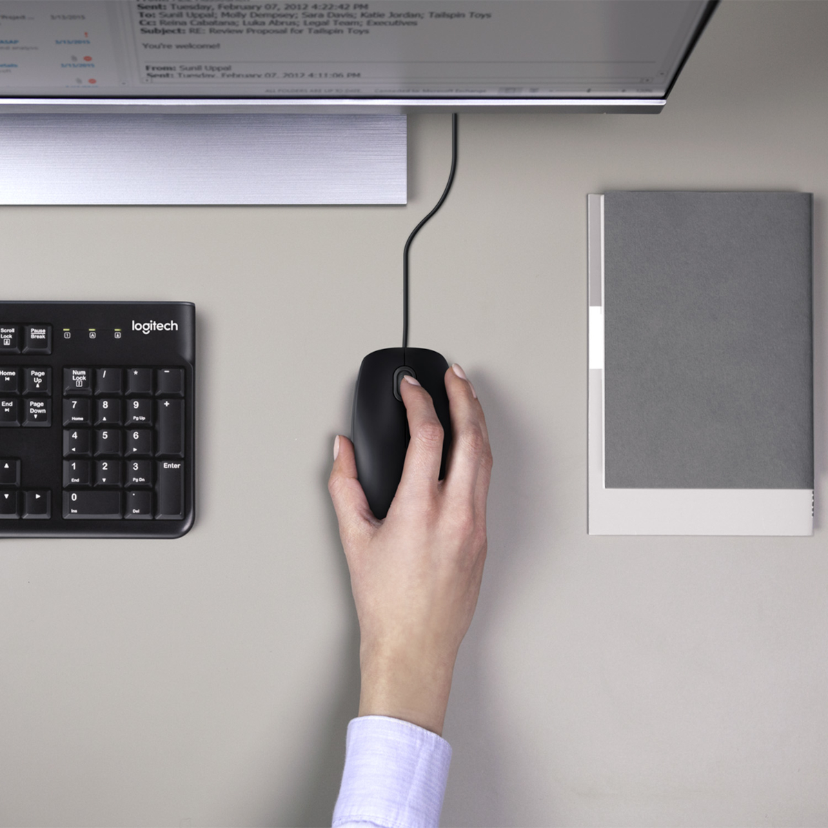 Logitech Combo MK120, US layout, black, wired