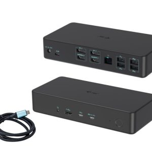 i-tec USB 3.0 / USB-C Dual Display Docking Station + PD 100W [2x HDMI, 2x DP-Port, 2x USB-C Gen 2, 5x USB 3.2 Typ A, 1x GLAN]