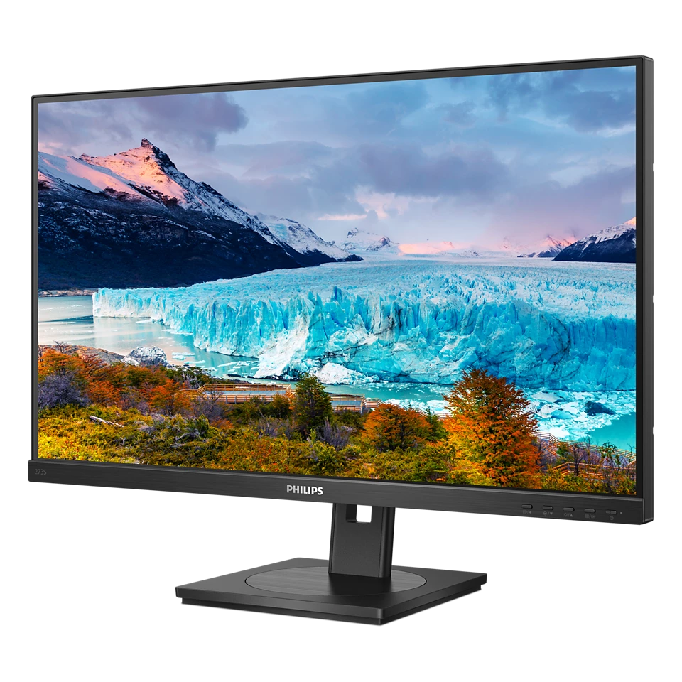 Philips 273S1 27 Zoll Full HD Monitor, höhenverstellbar, Lautsprecher, Adaptive Sync (1920x1080, 75 Hz, HDMI, DisplayPort (in/Out), USB-C (65W