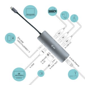 i-tec USB-C Metal Nano Docking Station [4K HDMI LAN + Power Delivery 100 W]
