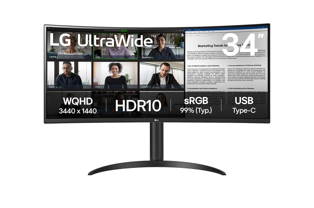 LG UltraWide 34WR55QK-B - LED-Monitor - gebogen - 86.42 cm (34") - HDR