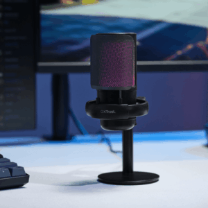 Trust Gaming GXT238 AURON USB microphone black Compact and stylishly lit USB microphone for streaming content creation, black
