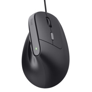 Trust Bayo II Ergonomic Mouse Black, Wired Ergonomic Mouse with Optimal Vertical Angle for Less Stress on the Wrist