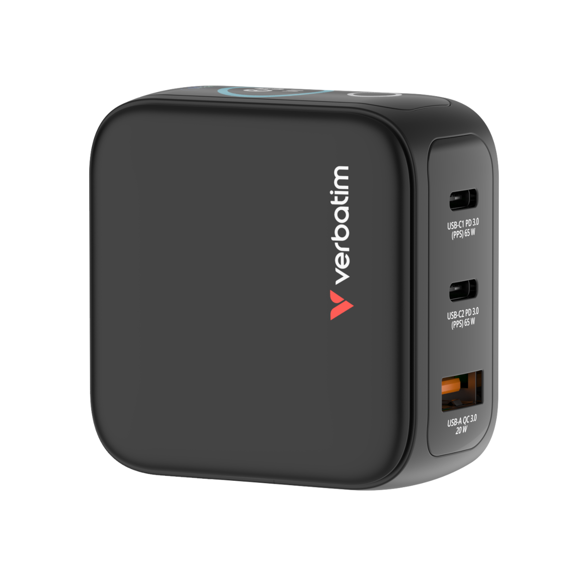 Verbatim Mini GaN Charger 65W with Display