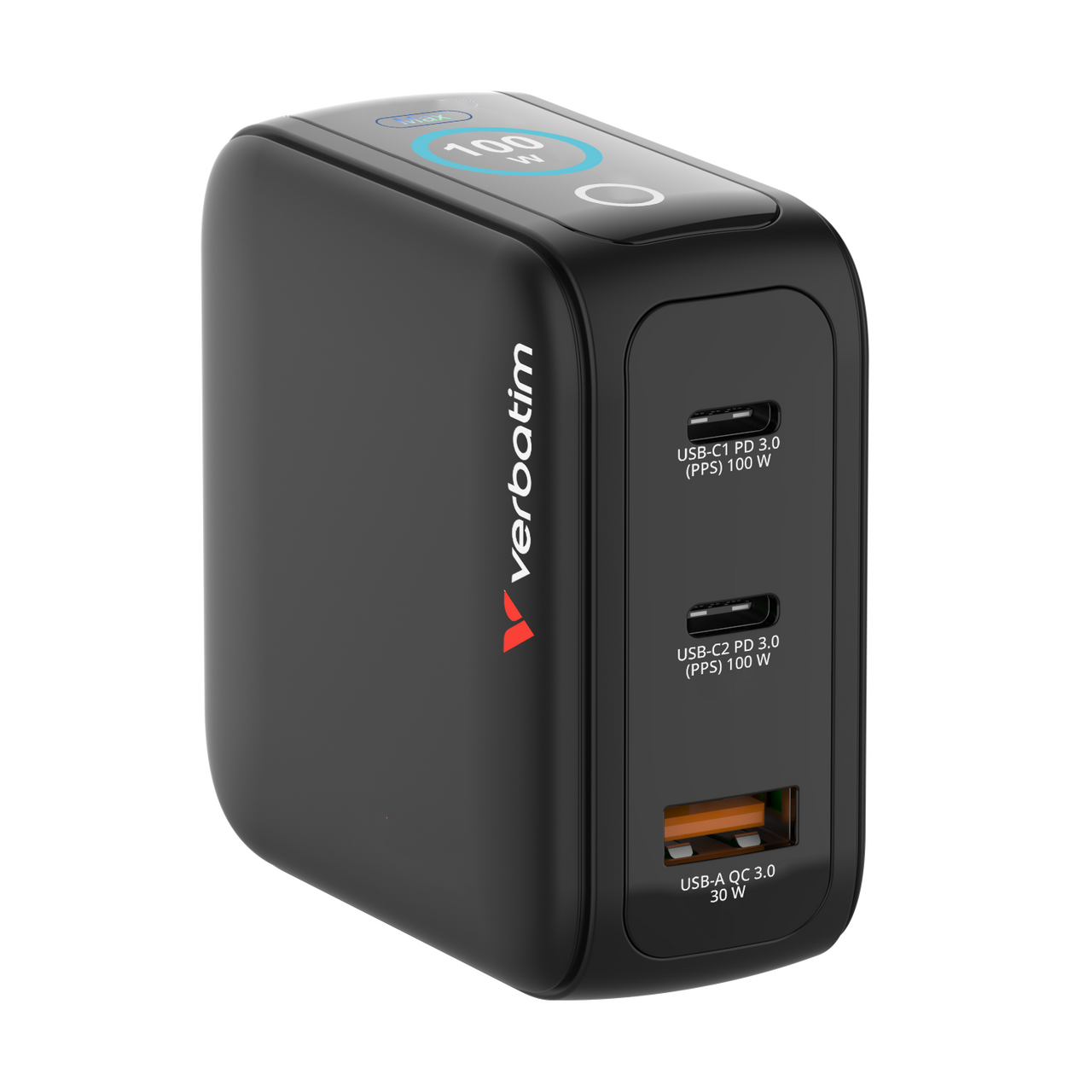 Verbatim Mini GaN Charger 100W with Display