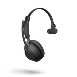 Jabra Evolve2 65 headset, mono, wireless, black Bluetooth, incl. Link 380 USB-A, including charging station, optimized for unified communication