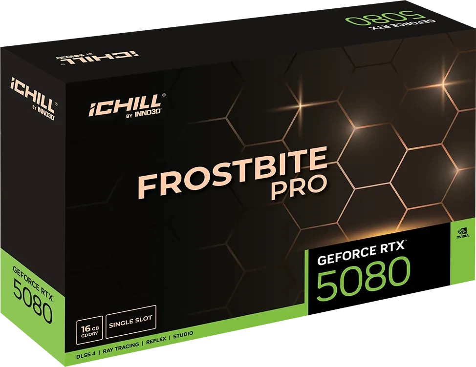 INNO3D GeForce RTX 5080 iCHILL Frostbite PRO – 16GB GDDR7, HDMI, 3x DP