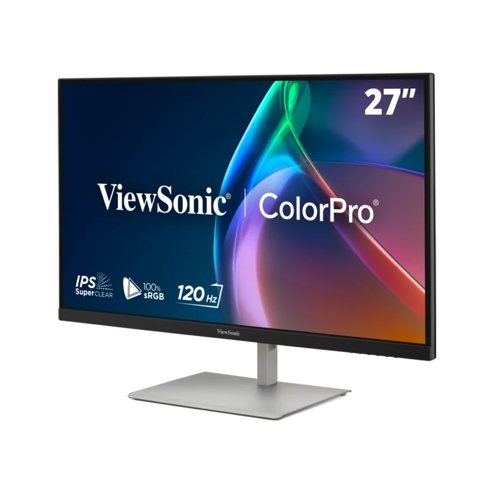 ViewSonic VP2766-2K Grafik Monitor, schwarz 68,58cm (27 Zoll) QHD, 16:9, 5ms, IPS, 350 cd/m², 120Hz, HDR10, USB-C, 2x 3W Lautsprecher, höhenverstellba