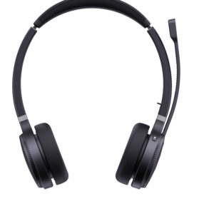Yealink Headset WH62 Dual DECT, Stereo, Kabellos Kompatibel mit Microsoft Teams, Basisstation mit Klingelton, Bis zu 14 Std. Gesprächszeit, Bis zu 160