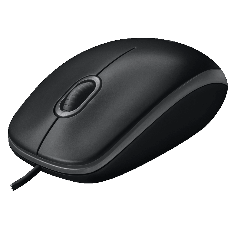 Logitech B100, Optische Maus mit USB-Anschluss, beidhändig verwendbar, schwarz