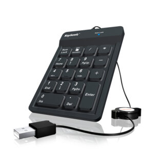 KeySonic ACK-118BK number block made of silicone dust and splash water protected, retractable USB cable