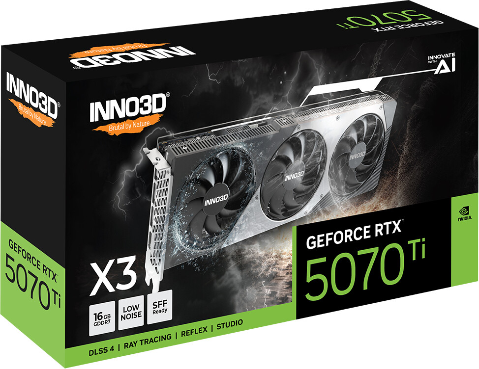 INNO3D GeForce RTX 5070 Ti X3 - 16GB GDDR7, HDMI, 3x DP