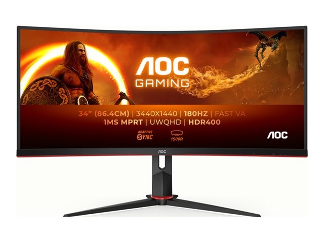 AOC Gaming CU34G2XP/BK – LED monitor – curved – 86.4 cm (34″) – HDR