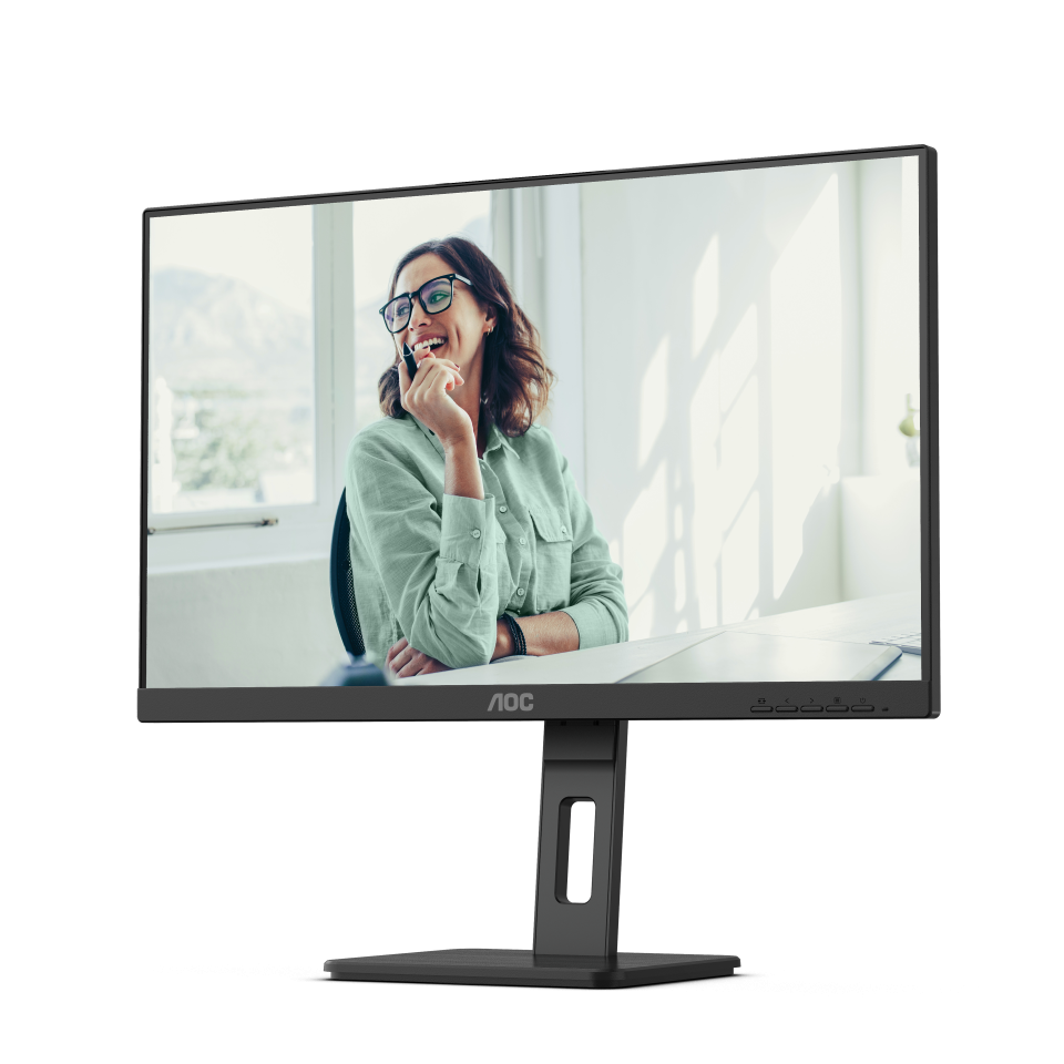 AOC Q27P3CV 27 inch QHD monitor, height-adjustable, speakers (2560×1440, 75 Hz, HDMI, DisplayPort (in/out), USB-C (65W PD), RJ45, USB Hub