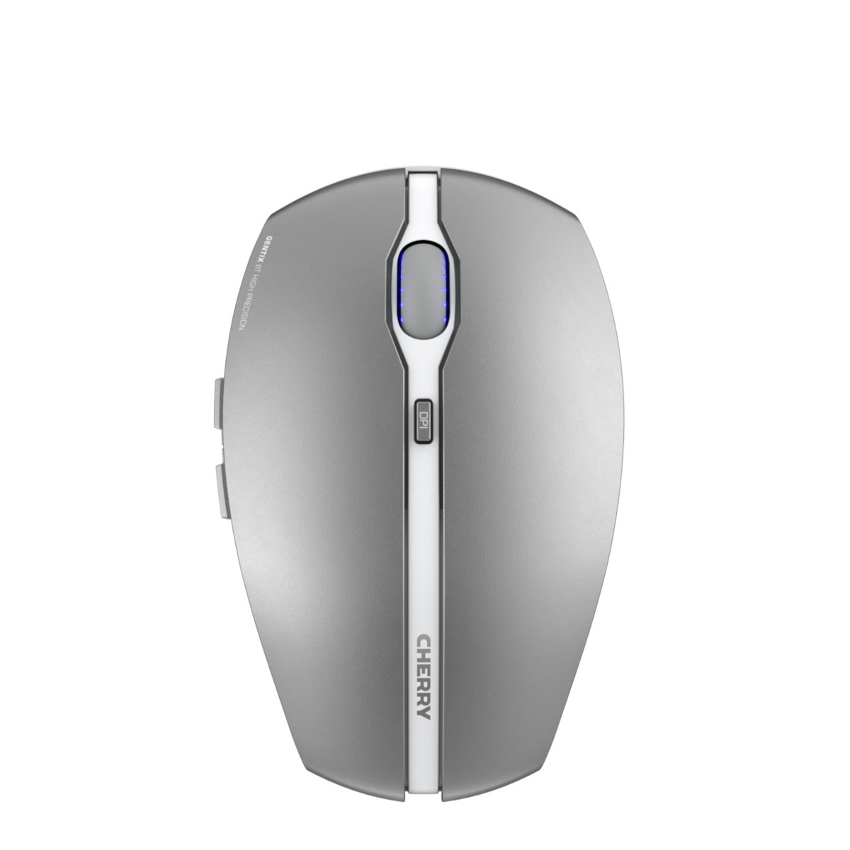 CHERRY Gentix BT - Bluetooth Maus mit Multi-Device Funktion für bis zu 3 Endgeräte, AES-128- Verschlüsselung, Frosted Silver