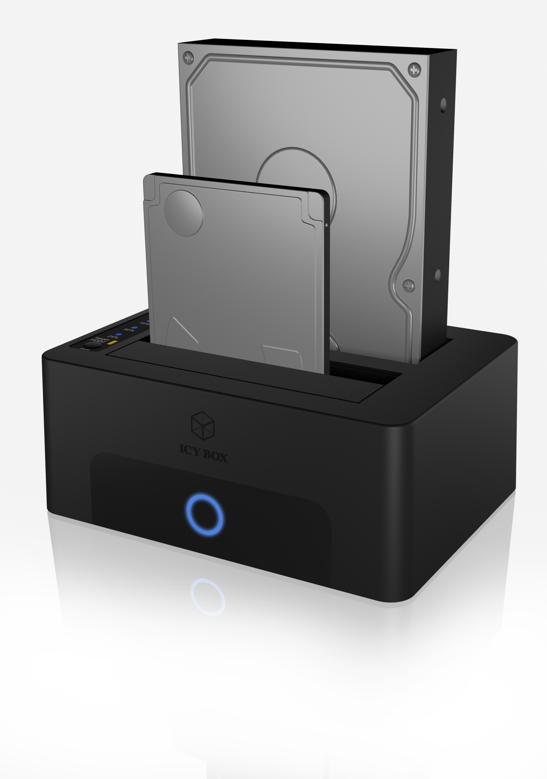 ICYBOX 2-fach Dockingstation/Klonstation für 2,5" oder 3,5" SATA Laufwerke