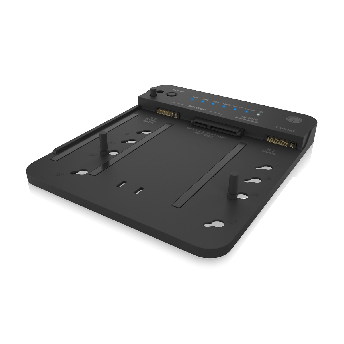ICY BOX Dockingstation & Klonstation für M.2 NVMe SSD und 2,5"/3,5" SATA SSD/HDD