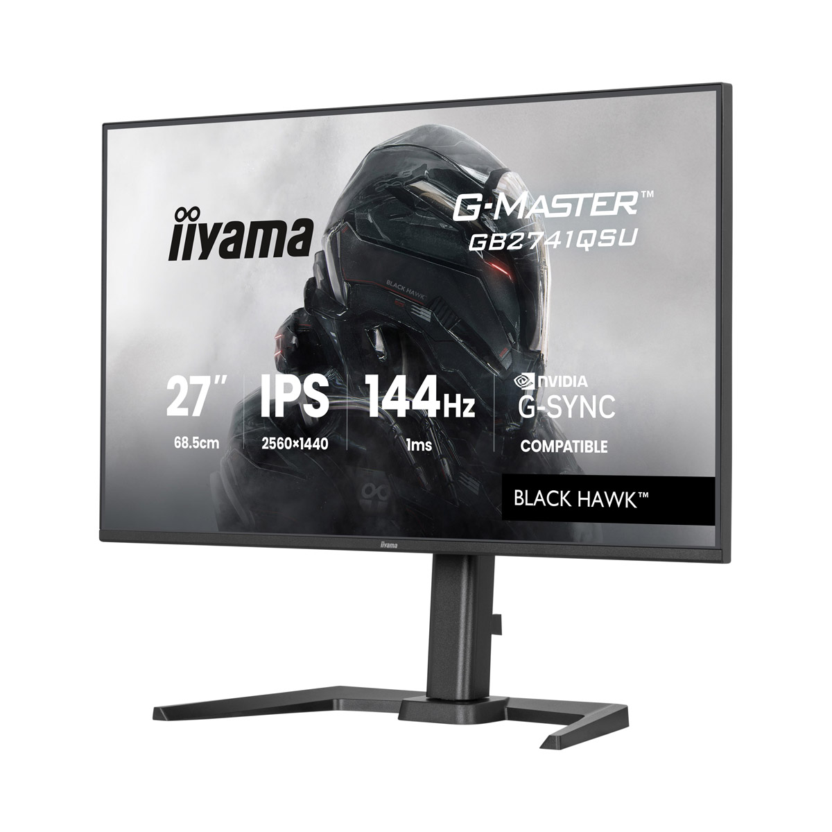 Iiyama GB2741QSU-B1 Gaming Monitor 27? QHD IPS panel, 144 Hz, 1 ms MPRT, FreeSync and G-Sync compatible