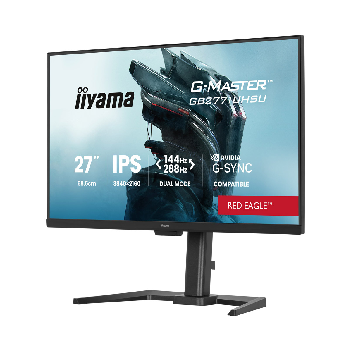 Iiyama GB2771UHSU-B1 Gaming Monitor 27? 4K UHD IPS, 144 Hz, 0.8 ms MPRT, USB-Hub, USB-C, G-Sync kompatibel, AMD Free Sync Premium