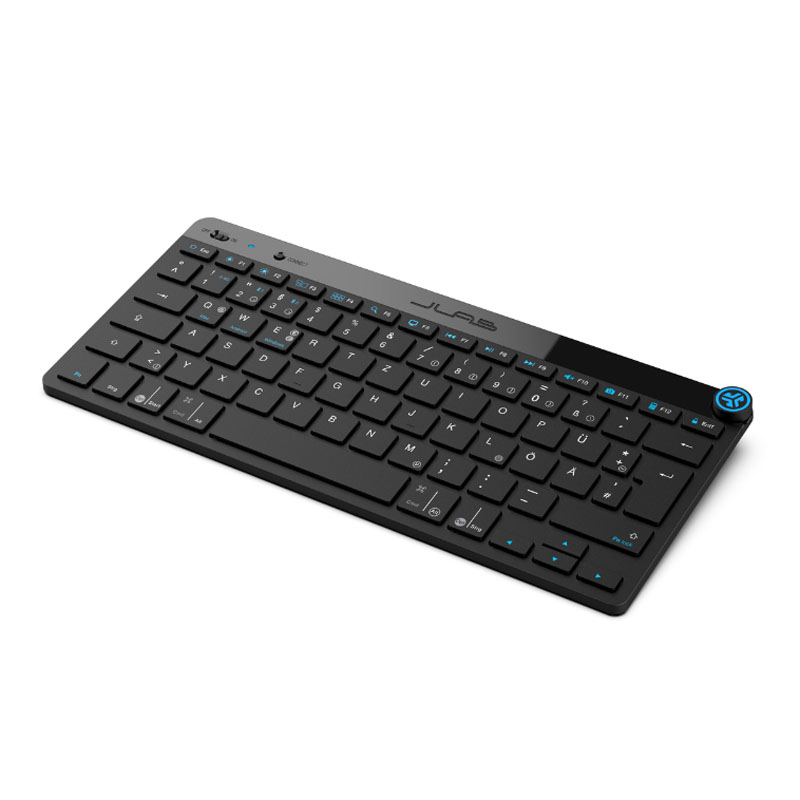 JLab GO Wireless Bluetooth keyboard, DE layout Multiple connection options, multifunctional media controller