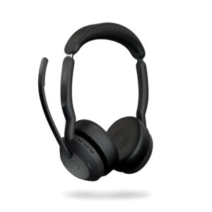 Jabra Evolve2 55, Stereo-Bluetooth-Headset, 4 Mikrofone MS Teams zertifiziert, Aktive Geräuschunterdrückung (ANC), incl. Link 380 USB-A Bluetooth®-Ada