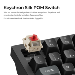 Keychron V6 Ultra 8K Swappable RGB Backlight Red Switch Black – Knob Version (German Layout)