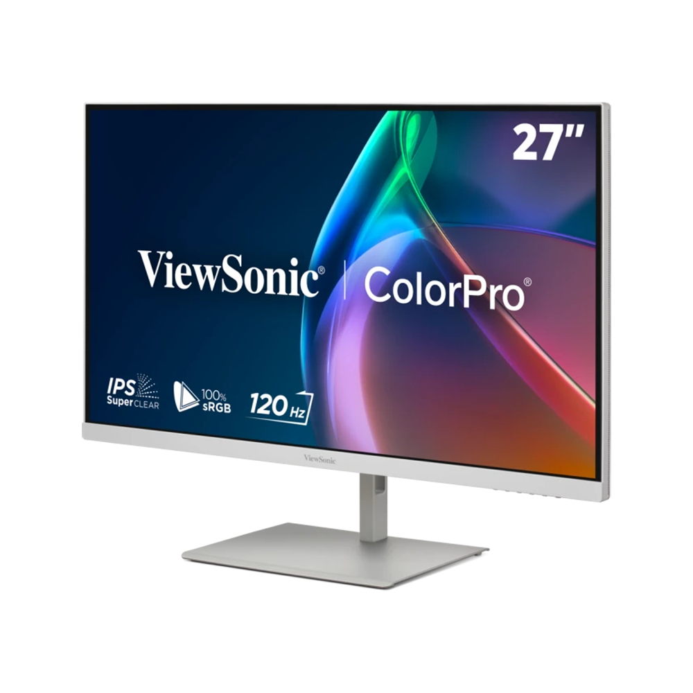 ViewSonic VP2766-2K-W Grafik Monitor, weiß 68,58cm (27 Zoll) QHD, 16:9, 5ms, IPS, 350 cd/m², 120Hz, HDR10, USB-C, 2x 3W Lautsprecher, höhenverstellbar