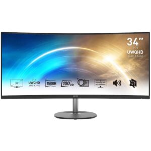 MSI PRO MP341CQ, 34″ Curved, UWQHD, VA, 100Hz, 4ms, HDMI/DP, speakers