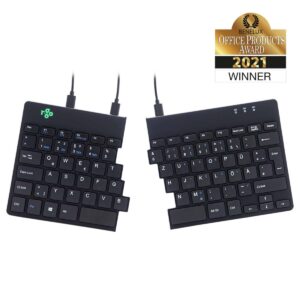 R-Go Split Break Ergonomische Tastatur, QWERTZ (DE) – schwarz, kabelgebunden