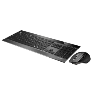 Rapoo Wireless ultra-flat multi-mode desktop “9900M”,black wireless multi-mode connection – ultra-flat design – QWERTZ (German) layout
