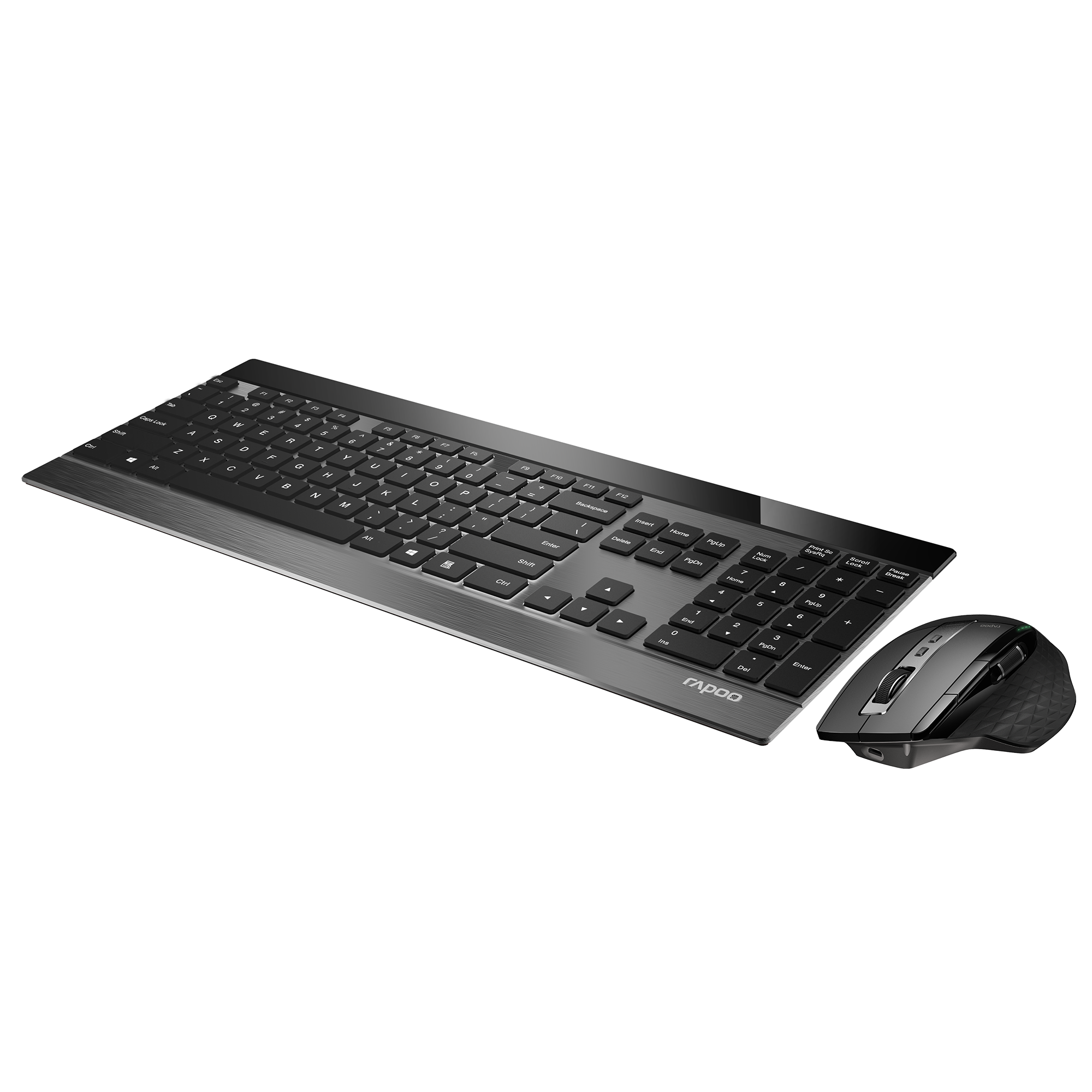 Rapoo Wireless ultra-flat multi-mode desktop “9900M”,black wireless multi-mode connection – ultra-flat design – QWERTZ (German) layout