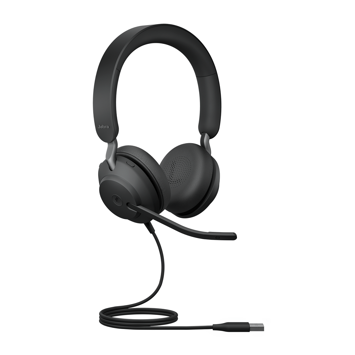 Jabra Evolve2 40 SE, double-sided headset, wired USB-C port, 3 microphones, noise insulating design, MS Teams certified