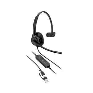 HP Poly Mission 415 mono USB headset, wired AI-optimized suppression of transmission noise, super broadband audio, Microsoft Teams-cert