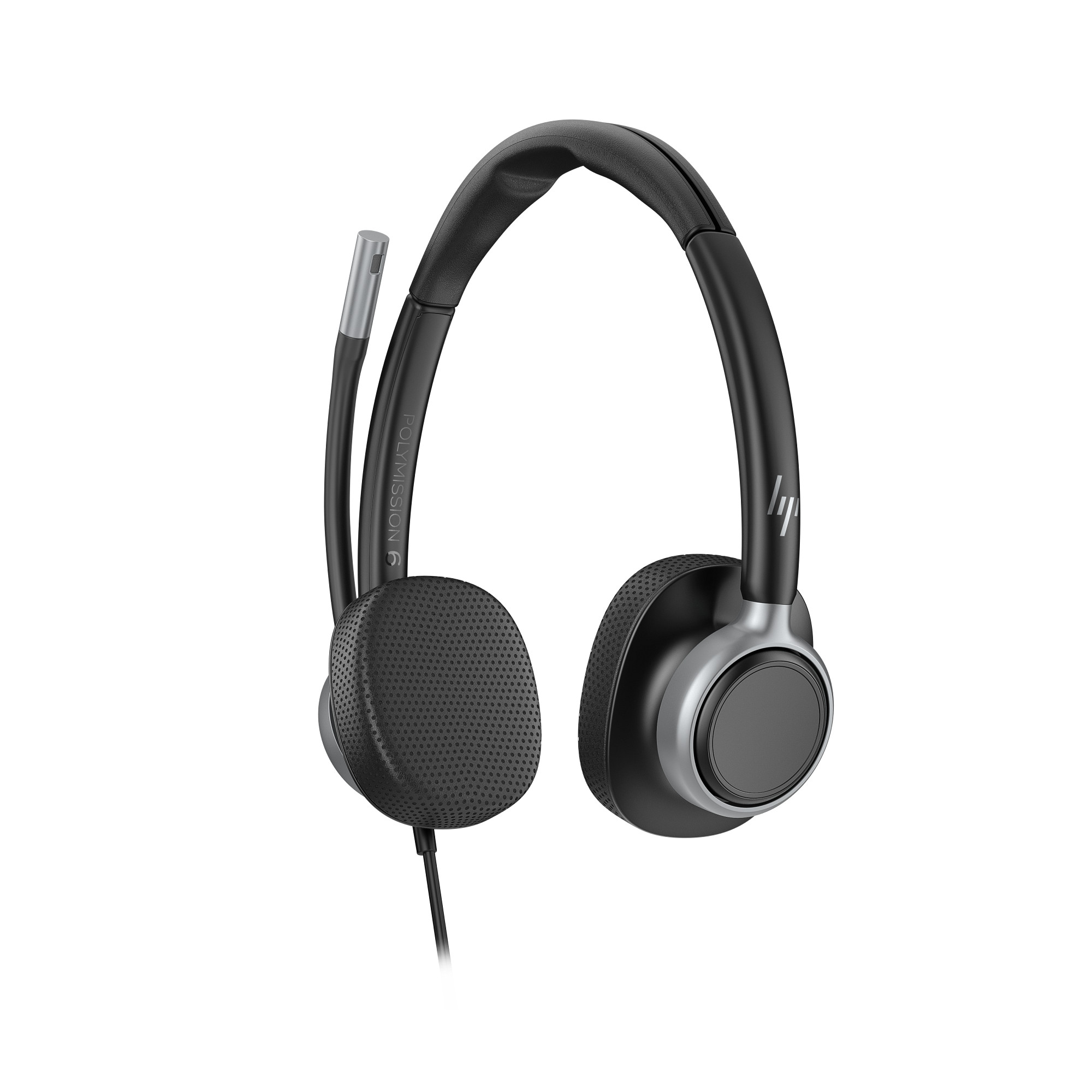 HP Poly Mission 625 Wired stereo USB headset AI-powered suppression of transmission noise, super broadband audio, Microsoft Teams-cert