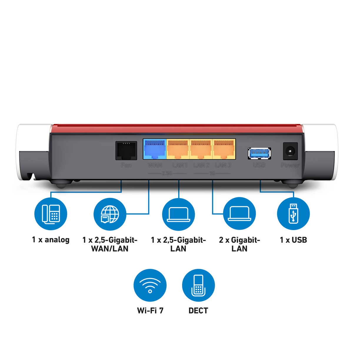 FRITZ!Box 4630 WiFi 7 (WLAN BE) Router, Dualband, max. 3.600 Mbit/s